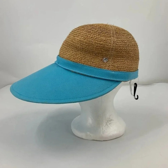 Flora Bella Women\'s Natural Paper Braid Fabric‎ Brim Sun Outdoor Hat OS NWT